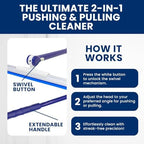 Extendable Shower Squeegee with 180-Degree Rotating Blade for Push/Pull Use – Ergonomic Cleaning Tool for Showers, Glass Doors, and Windows – 16'' to 28'' Handle for Strain-Free Cleaning - Image 3