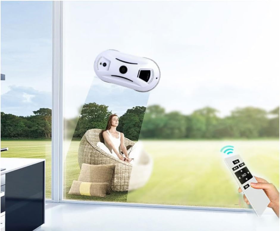 Window Cleaning Robot, Dual Spray Magnetic Glass Cleaner, Remote Control, White, 29x14x10 cm, Electric Powered, with Microfiber Pads - Image 3