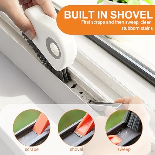 Window Track Cleaner, Groove Cleaning Tool,Crevice Clean Brush (2Pcs-Grey) - Image 4