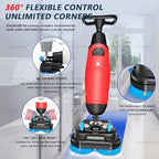 Electric Floor Scrubber Cleaner,43cm Dual-Brush Walk-Behind Machine Portable Commercial Floor Scrubber,36V Battery Powered,360° Rotating Head,1200 m²/h,for Tile and Hard Surfaces White - Image 5
