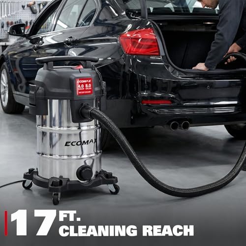 ECOMAX 8 Gallon Ultra Quiet Stainless Steel Shop Vacuum Wet and Dry - Image 6