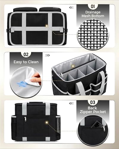 Ytonet Rolling Cleaning Caddy Bag with Apron, Cleaning Caddy with 4 Wheels - Image 5