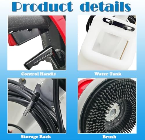 Floor Scrubber Buffer Polisher Commercial Floor Scrubber Machine 17" Tile Floor Cleaning and Polishing Machine 110V 1100W - Image 4