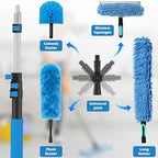25FT Reach High Ceiling Duster Kits with 5-20FT Adjustable Pole - Includes Extra Long Duster, High Ceiling Duster, Rotatable Window Squeegee & Cobweb Duster for Ceiling Fans and Whole House Cleaning - Image 4