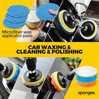 Holikme 22Pack Drill Brush Attachments Set,Scrub Pads & Sponge, Buffing Pads,Power Scrubber Brush,Car Polishing Pad Kit,Wax Applicator Pad,Car Cleaning Kit,Masonry Brushes,Cleaning Supplies - Image 4