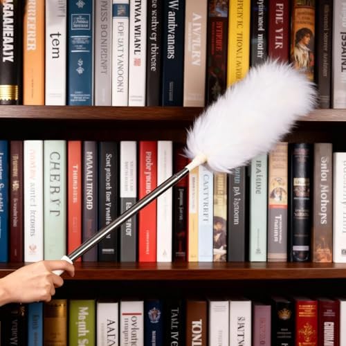 Extendable Lambswool Duster 29-110 Inch,Anti-Static Flexible Head, Stainless Steel Pole for Cleaning High Ceiling,Fan,Furniture,Roof Dusting - Image 5