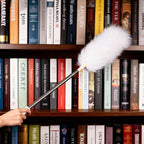 Extendable Lambswool Duster 29-110 Inch,Anti-Static Flexible Head, Stainless Steel Pole for Cleaning High Ceiling,Fan,Furniture,Roof Dusting - Image 5