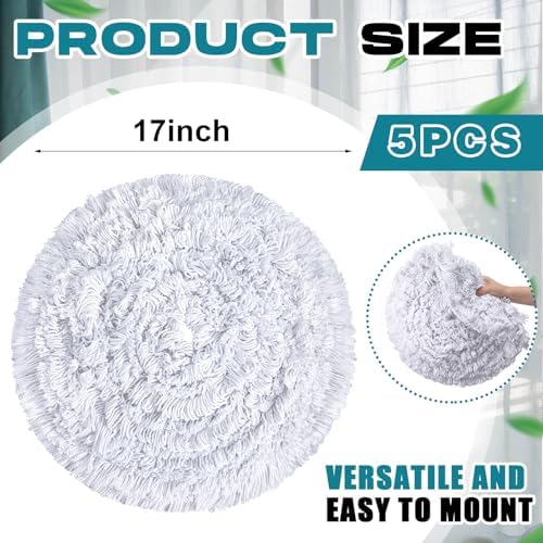 Tioncy 5 Pcs 17 Inch Carpet Bonnet Pads Commercial Floor Scrubber Pads Abrasion Rayon Blend Buffer Bonnets for Rotary Machine, Carpet and Hard Floor Cleaning Replacement Pad - Image 2