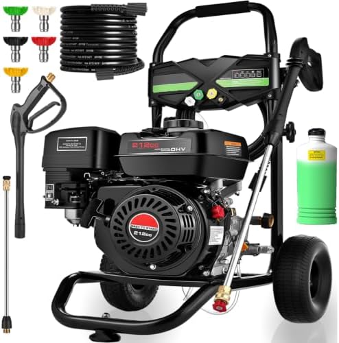 Commercial 4200PSI 4GPM 212CC Gas Pressure Washer, 7HP Heavy-Duty 4Stroke by Steupoek