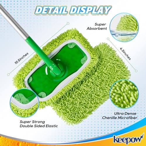 KEEPOW 6 Pack Reusable Microfiber Mop Pads Compatible with Swiffer Sweeper - Image 3