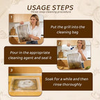 Oven Rack Cleaner Kit With Bags, No Scrub Oven Rack Cleaner Bags, Reusable And Leak-Proof, Environmental Friendly, Suitable For Cleaning Of Various Sizes (Bags + Cleaner Kit) - Image 3
