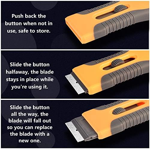 Razor Blade Scraper, 2 Pcs Plastic Retractable Razor Scraper - Image 3