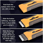 Razor Blade Scraper, 2 Pcs Plastic Retractable Razor Scraper - Image 3