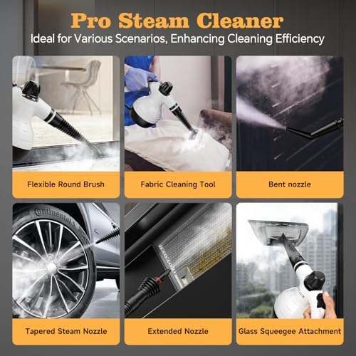 TICYACK Handheld Steam Cleaner with 16 Accessories & Safety Lock, White - Image 6