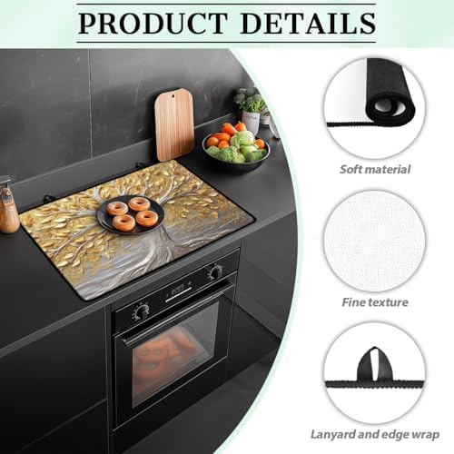 Gold Tree of Life Stove Top Cover for Electric Stoves 28x20 Inch - Image 6