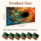 6 Pcs Fluorescent Light Covers for Ceiling Lights Colorful stained glass spiral computer generated abstract 3D rendering Magnetic Decorative Shade Filters 4x2 ft for Classroom Office Hospital Decor - Image 2
