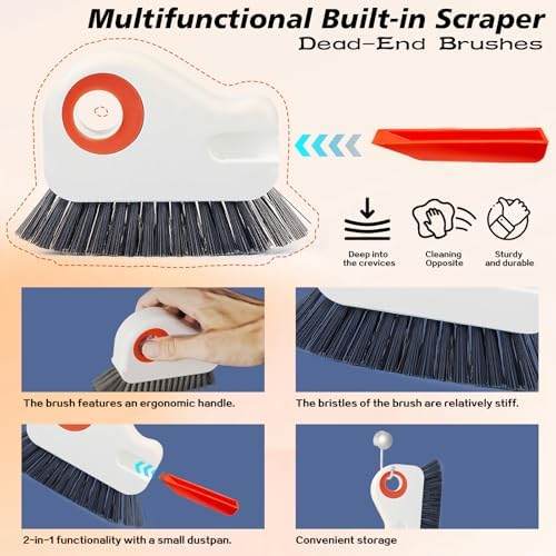 2pcs 2 in 1 Groove Cleaning Brush, Easy to Store Window Track Cleaning Tools, Multifunction Window Track Cleaner, Track Cleaning Tools Suitable for Sliding Door Tracks, Shutter Door Window Track - Image 3