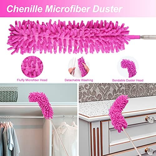 CALBEAU Microfiber Dusters for Cleaning, Dusters with Extension Pole - Image 4
