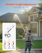 VEVOR Pressure Washer Telescoping Wand, 21 ft, 4000 psi, Telescopic Spray Wand with Power Washer Extension Wands, Gutter Cleaner, Brush Head, Pivoting Coupler, 7 Spray Nozzles and Support Harness - Image 2