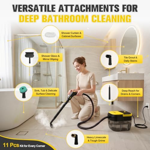 Steam Cleaner for Home, 10s Heat-Up,3 Level Adjustable Handle,1.69 Qt Tank - Image 3