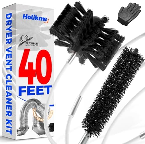 Holikme Dryer Vent Cleaner Kit - 40Ft Flexible Lint Brush for Deep Cleaning by Holikme
