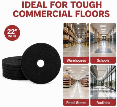 22 Inch White Floor Polishing Pads, 5 Pack, 23mm Thick Floor Machine Pads for Polishing, Buffing, Finishing and Floor Maintenance, for Rotary Machines, Buffers and Auto Scrubbers - Image 4