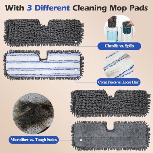 Two Sided Dust Mop for Floor Cleaning, 360°Microfiber Mop with 4 Mops Pads - Image 2