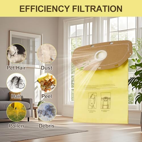 AH10232 Type CB1A Allergen Filtration Backpack Vacuum Bag Fit for Hoover Backpack Vacuum CH34006, CH93600, and CH93619 (10 Pack) - Image 4