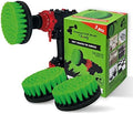 Premium Drill Brush Professional – Medium-Stiff 5 in Green Set of 3 | Scratch-Free Kitchen Cleaning Brush for Ovens, Hobs, Worktops, Floor Tiles, Linoleum and Greasy Cookware by Kornelypowerscrubbers