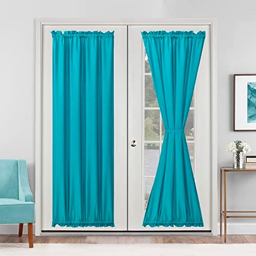 Hiasan French Door Curtains Privacy, Turquoise, 24W x 72L, 1 Panel by Hiasan