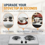 Electric Stove Drip Pans Set of 4 (2 x 6-Inch & 2 x 8-Inch) Replacement Stove Drip Pans for Electric Stove Compatible with Frigidaire, Kenmore, Tappan & More - Stove Burner Drip Pan Replacements - Image 4