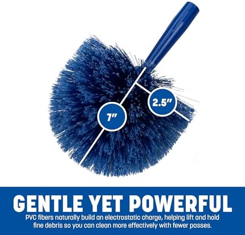 Sparta Round Duster Head, Soft Flagged Bristles, 9 Inch, Blue - Image 2