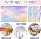 8 Pcs Fluorescent Light Covers with 80 Magnets Decorative for Classroom Ceiling Light 4 x 2 Feet Magnetic Light Covers Filter Easy Install for Office Hospitals & Home Drop Ceiling Supplies(Rainbow ) - Image 4