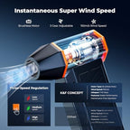 K&F CONCEPT Blower&Suction 2 in 1 Magnetic Compressed Air Duster,LED Light - Image 4