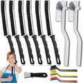 Crevice Cleaning Brush Set, Multi-Purpose Hard Bristle Brushes for Deep Cleaning Kitchen, Bathroom, Grout, Sink, Cup, Teapot, Bottle, Blender, Corners, Tight Spaces & More (12) by LLQ