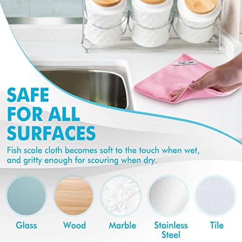 Easy Clean Streak Free Glass Cleaning Miracle Microfiber Cleaning Cloth for Kitchen,Counter,Window,Mirror Lint Free Dish Drying Cloths Glass Polishing Rag,All-Purpose,Reusable,Nanoscale Pack of 6 - Image 6