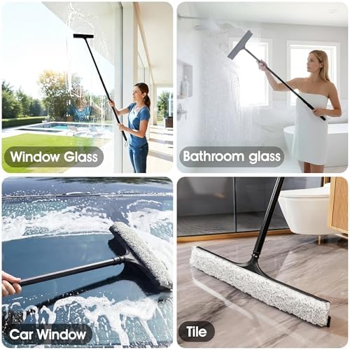 16-59" Telescopic 2-in-1 Window & Shower Squeegee for Glass Doors - Image 7