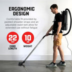 Commercial Lightweight Backpack Bagged Vacuum Cleaner, for Carpet and Hard Floors, 50-Foot Cord, by Rhino - Image 4