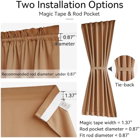 Vatge Kitchen Window Curtains Over Sink, Burnt Orange Cafe Curtains 40 Inch Length, 1 Panel, W54 x L40, Terracotta - Image 2