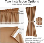 Vatge Kitchen Window Curtains Over Sink, Burnt Orange Cafe Curtains 40 Inch Length, 1 Panel, W54 x L40, Terracotta - Image 2