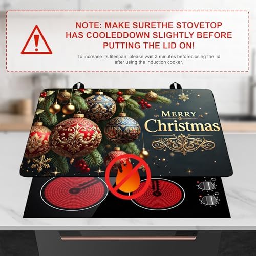 Christmas Stove Top Cover Snowman Stove Top Cover for Home Decoration Kitchen Pad Non-Stick Washable Cooktop Covers Countertop Protector Keep Stove Clean 28"x20" (Ball) - Image 3