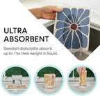 Swedish Wholesale Dishcloths Reusable 8" x 7" Sponge Cloths, Bulk 10 Pack of High Absorbent Cellulose Dish & Kitchen Cleaning Hand Towels, Wring to Dry & Machine Wash, Odor Resistant, Retro Flower - Image 5