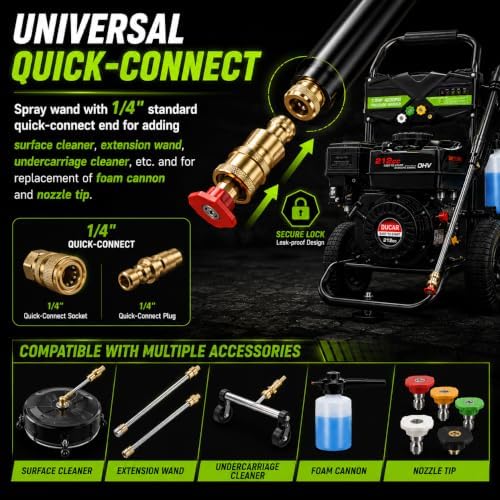 4200 PSI 4.0 GPM Gas Pressure Washer, 212cc Heavy Duty Power Washer, Commercial Gas Powered Pressure Washer for Driveways, Cars, Decks, Patios, Siding and Outdoor Cleaning - Image 7
