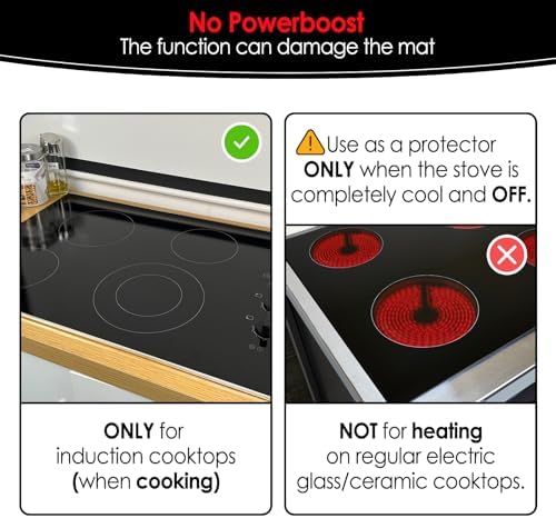 Cook's Aid Induction Cooktop Protector Mat 20.4x30.7 In, (Magnetic) Electric Stove Burner Covers Antiscratch as Glass Top Stove Cover (20.4x30.7 In, Translucent Light Black) - Image 4