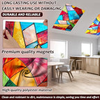 4 Pcs Fluorescent Light Covers for Classroom Ceiling Light 4 x 2 Feet Decorative Magnetic Lights Cover Filters Easy Install for School Office Home Hospitals Drop Ceiling Supplies (Retro Stained Glass) - Image 3