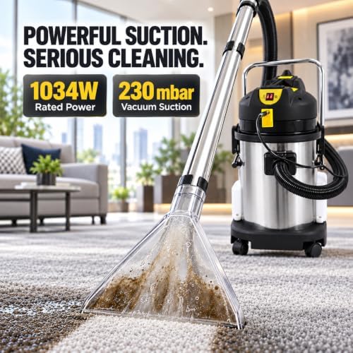 30L Commercial Carpet Cleaner Machine, 1034W Carpet & Upholstery Extractor - Image 3
