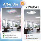 6 Pcs Fluorescent Light Covers with 60 Magnets Decorative for Classroom Ceiling Light 4 x 2 Feet Magnetic Lights Covers Filter Easy Install for Office Hospitals & Home Drop Ceiling Supplies (Cumulus) - Image 5