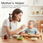 MegaWise Pro Titanium Reinforced 3-in-1 Immersion Corded Hand Blender, Powerful MOTOR with 80% Sharper Blades, 12-Speed Corded Blender, IncludingWhisk and Milk Frother (3-in 1 Red) - Image 3