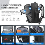 POSO Vacuum Backpack Travel, 60L Expandable Vacuum Seal Backpack with Pump & Laptop Compartment (Fits 17") - Image 6
