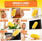 Heavy Duty Duster Refills for Swiffer Duster (60 Count) | 360° Unscented Disposable Multisurface Dusters with 1 Handle- for Home, Blinds, Fans & Corners, Yellow - Image 6